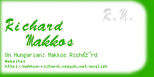 richard makkos business card